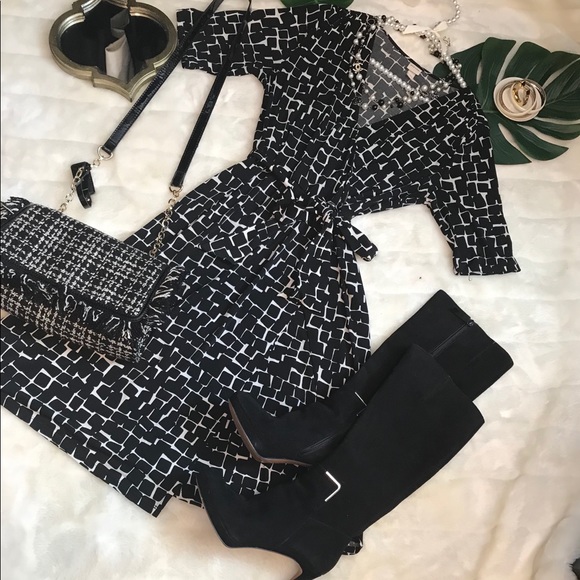 Black and white print 3/4 sleeve dress w bogo top! - Picture 8 of 8